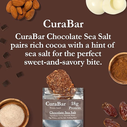 CuraBar Protein Bars – Chocolate Sea Salt, 17g Protein, Low Carb, Gluten Free, Dairy Free, Healthy Snack, Seed Oil Free, No Artificial Ingredients, 12 Count