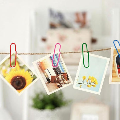 Paper Clips, 200 Pack 1.3 Inch Medium Colored Paperclips, Assorted Colored Coated Paper Clips, Reusable Paperclips for Paperwork Office School Document Organizing