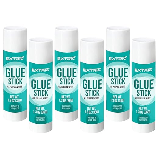 Glue Sticks for Kids, White Glue Sticks Bulk 6 Count, 1.3 Ounce, Washable All Purpose, for Kids, School and Home