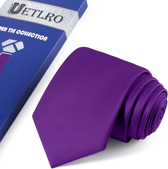 Black Ties For Men Solid Pure Color Formal Neckties 3.15" (8CM) Men's Tie for Business and Wedding with Gift Box