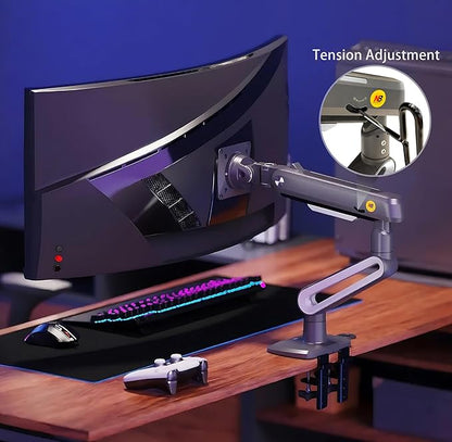 Gaming Arm for Flat/Ultrawide/Curved Monitors 27 to 50 inch, Heavy Duty Monitor Stand Load up to 18 kg, VESA 75/100 mm Monitor Mount A6