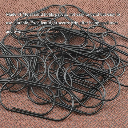 HAHIYO Paper Clips 2 inches (50mm) Length Black Wide Paperclips Vinyl Coated Prevent Scratching Tearing The Pages Sturdy for Bookmark Organize Home Office School 30 Pack