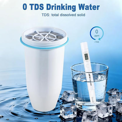 0 TDS Water Filter Replacement for Zero Pitcher & Dispenser | Upgraded 6-Stage Filtration | Removes 99.9% of Lead, Chromium, PFOA/PFOS | Compatible with ZR-001, ZR-004, ZR-017 | 6-Pack
