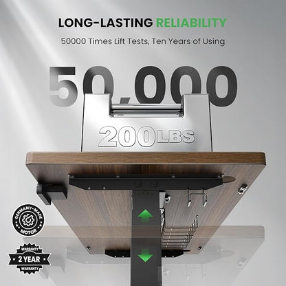 SIAGO Electric Standing Desk Adjustable - 48 x 24 Inch Sit Stand up Desk with Cable Management - 3 Memory Preset Adjustable Height Table