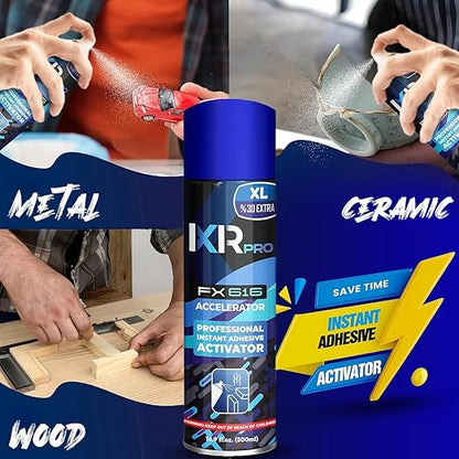CA Glue Activator Spray (12x16.9 oz) – Super Glue Accelerator for Instant Bonding | Fast-Drying Cyanoacrylate Activator for Woodworking, Plastic, Metal, 3D Printing, Guitar, DIY, and Repairs