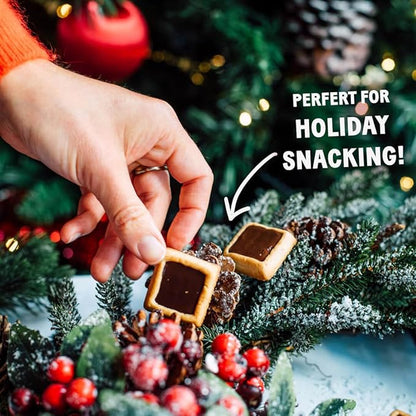 Michel et Augustin Christmas Cookies, French Shortbread Cookie Squares with Dark Chocolate & Sea Salt, Holiday Cookies Individually Wrapped, Butter Cookie Gift Basket, 30 Changemakers per Box