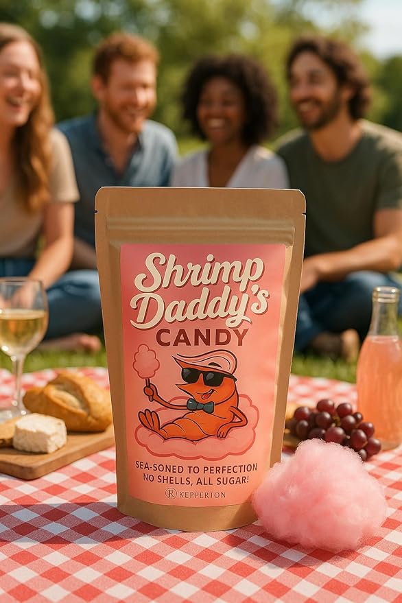 Shrimp Daddy's Candy - Premium Cotton Candy from Kepperton - A Whimsical Treat for Birthdays, Holidays, and Bachelorette Parties