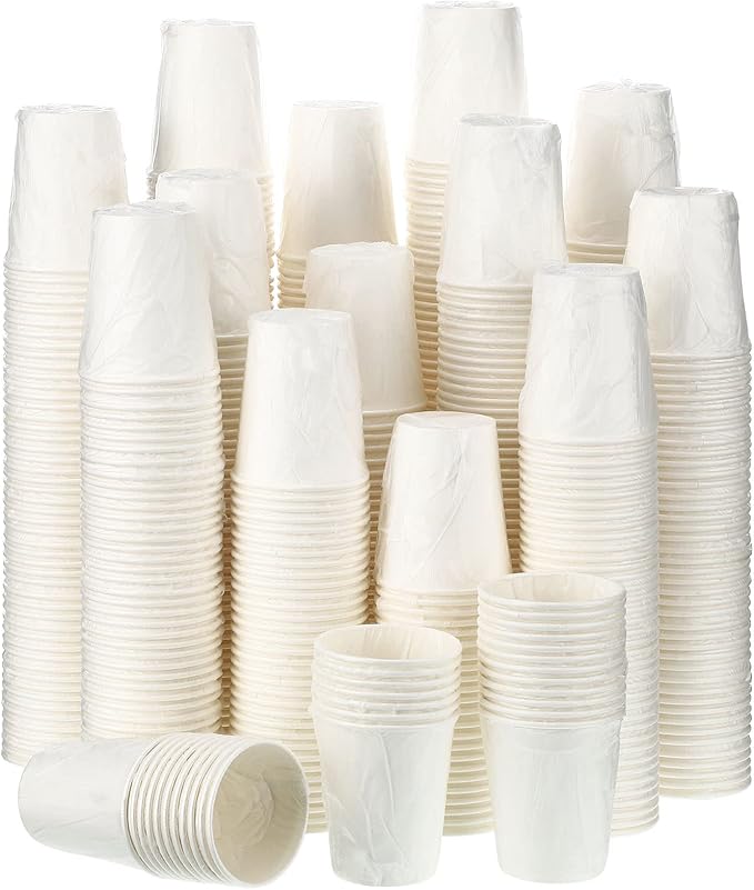 Vesici 1000 Pack 9 Oz Individually Wrapped Disposable Paper Cups bulk White Paper Cups Hot Cold Coffee Cups Espresso Cups Disposable Beverage Drinking Cup for Party Cafes and Businesses