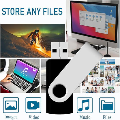 20-Pack 128MB USB Flash Drive, USB Drives 128 MB Bulk Memory Stick JBOS Swivel Thumb Drives Gig Stick USB2.0 Pen Drive for Fold Digital Date Storage, Zip Drive, Jump Drive, USB Stick, Mixed Color