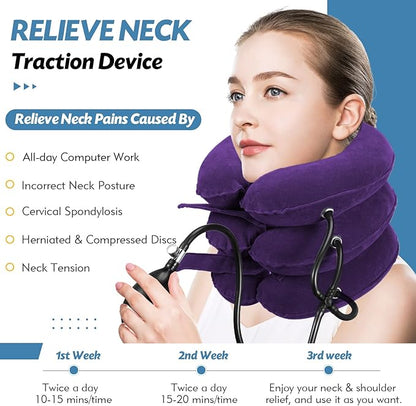 Neck Stretcher, Neck Traction Device, Neck Pain Relief, Adjustable Inflatable Neck Brace & Neck Stretcher Cervical Traction, Neck Decompression Home Use