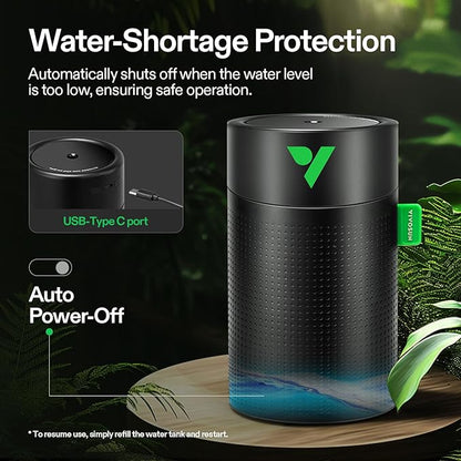 VIVOSUN AeroStream U075 USB Humidifier, 750ml Cool Mist Mini Humidifier with 2 Mist Modes, Auto Shut-Off, Smart Remote Control with VGrow, Designed for Small Grow Tents/VGrow (Pack of 2)