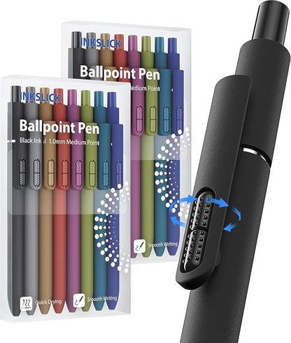16 Pack Black Ballpoint Pens - 1mm Medium Point Black Ink Pens | Smooth Writing Ball Point Pen for Men Women (Retro-16P)