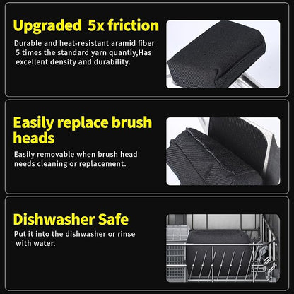 Steam Grill Brush Bristle Free,[Ultra Safe & Efficient] Grill Cleaner for Outdoor Grill,BBQ Replaceable Scraper Cleaning Head,Grill Brush BBQ Accessories,Gifts for Men/Dad ﻿