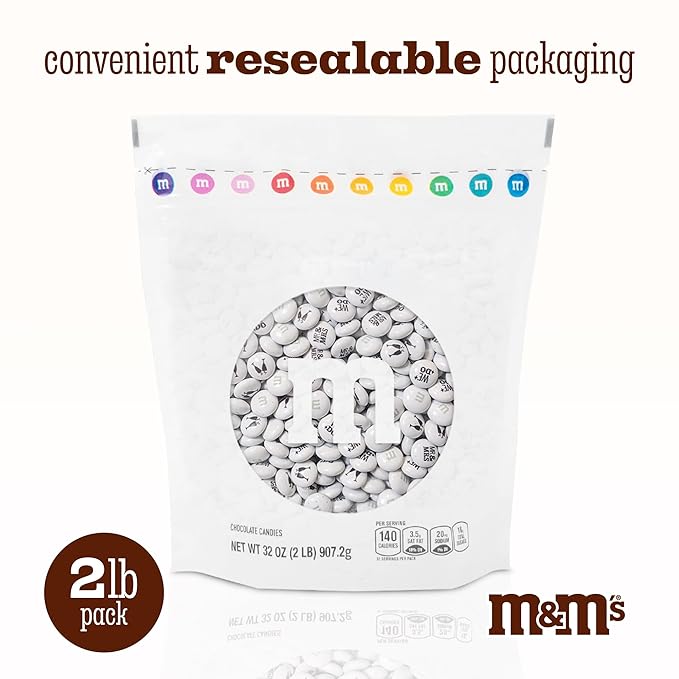 M&M’S WORLD “Mr. and Mrs.” Milk Chocolate Candy - 2 lbs of Bulk Chocolate Candy for Wedding Decorations, Wedding Favors, and More