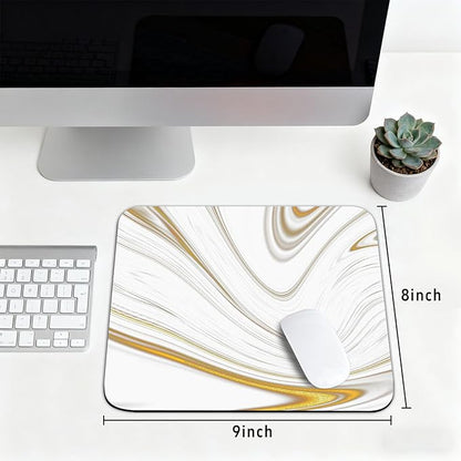 Luxury Marble Ink Patterns Desk Mat, Large Gaming Mouse Pad Non-Slip Rubber Base with Stitched Edges, Waterproof Protection for PC Laptop Home Office Desk Decor (8x9in)