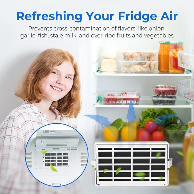 Waterdrop EDR1RXD1 Refrigerator Water Filter Replacement for Everydrop® Filter 1, W10295370A and Air Filter Replacement for Whirlpool® W10311524, FreshFlow AIR 1, 3 Combo