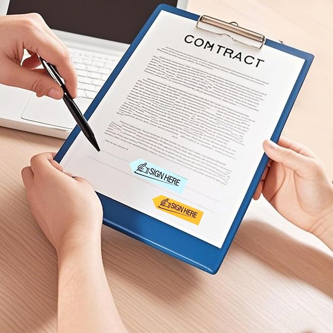 800 Sheets Sign Here Index Marker, Assorted Colors Sign Here Tabs Sign Post Here Index, Flags Vital Signs Sticky Notes for documents notebooks Contracts, Books,Files or Notary Supplies