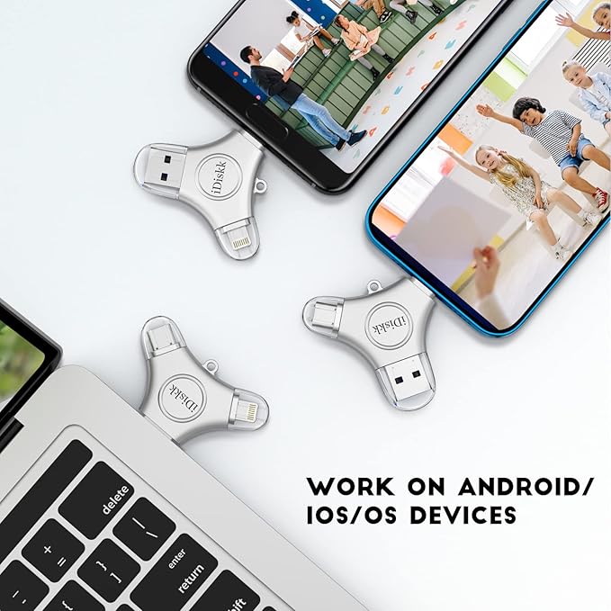 iDiskk 512GB App-le MFI Certified Photo Vault for iPhone USB Storage FlashDrive for USB-C iPad Android Samsung for iPhone 17/16/15/14/13/13 pro/12/12 pro/11 Pro/XR/X,Photo Stick for Computer MacBook