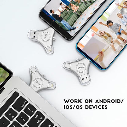 iDiskk 512GB App-le MFI Certified Photo Vault for iPhone USB Storage FlashDrive for USB-C iPad Android Samsung for iPhone 17/16/15/14/13/13 pro/12/12 pro/11 Pro/XR/X,Photo Stick for Computer MacBook