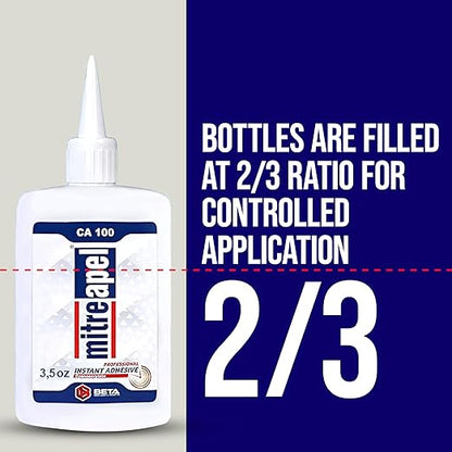 MITREAPEL Super CA Glue (22 x 3.5 oz) with Spray Adhesive Activator (22x13.5 fl oz) Cyanoacrylate CA Glue with Accelerator for Wood, Plastic, Metal, Leather, Ceramic, Crafting&Building (22 Pk)