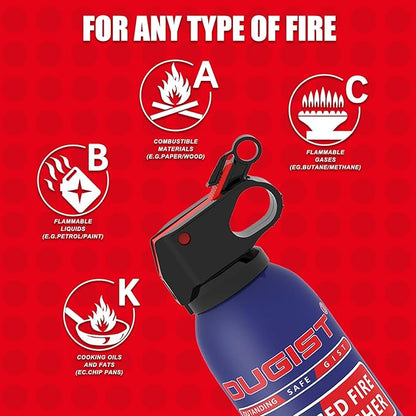 Fire Extinguisher for Home & Vehicle - 600g Fire Extinguisher | Grease & Electrical Fire Extinguisher for Kitchen, Car, Portable (4-Pack)