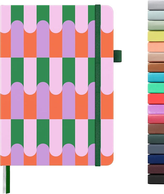 &And Per Se Lined Journal Notebook, 160 Pages, A5 5.7 x 8 inches College Ruled Thick Paper Notebook Journals for Writing, Hardcover Notebooks for Women Men Office School (Color Block)