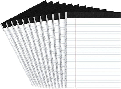 Legal Pads 8.5 X11.75, Narrow Ruled Notepads, 12 Pack, 30 Sheet/Pad, White Legal Pads, Tear Off Notepad, Perforated Writing Pad, Notebook Paper College Ruled, Notepads for Office Home School, Notepad