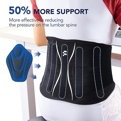 0.5mm Ultra Thin Back Brace for Women Men, Seamless Yoga Fabric for All Day Comfort, Wear under Clothes, Enhanced Lumbar Pad for Lower Back Pain Relief, Sciatica, Posture, Lifting, Black, Size XL