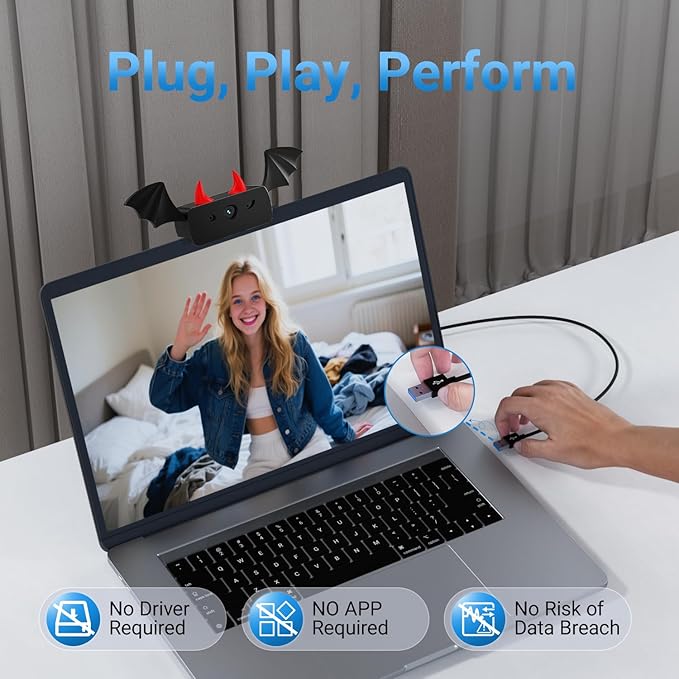Webcam for PC,HD 1080P Web cam,Noise Cancellation,Plug & Play USB Webcam for Laptop, Desktop, PC, Mac, Zoom, Skype, Streaming