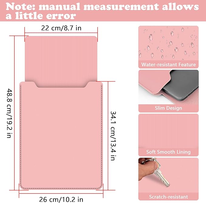 BVYA 13.3-14" Sleeve, PU Leather Laptop Case Compatible with New MacBook Air 13.6/Pro/Max M2/M1 A2779 A2442 14, 13.5 Surface 5/4/3/2/1, Compatible with Laptop 2022 Pro 14 inch