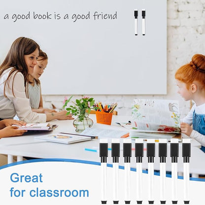 Beieverluck 200 Pieces Magnetic Dry Erase Markers with Eraser Cap Magnet Whiteboard Markers Bulk Fine Tip Dry Erase Pens for Kids Teachers Office School Supplies, Black