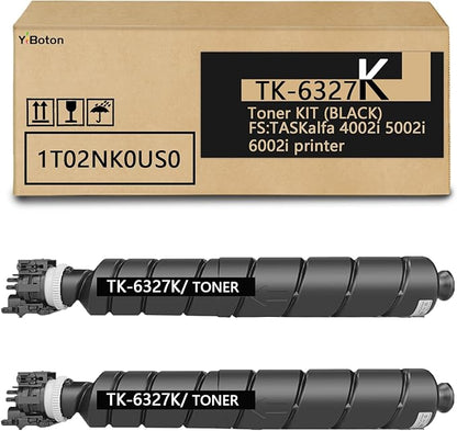 High Yield TK6327 TK-6327 Black Toner Cartridge Replacement for TK-6327 TK6327 Toner Compatible for TASKalfa 4002i 4003i 5002i 5003i 6002i 6003i Printer (2 Pack)
