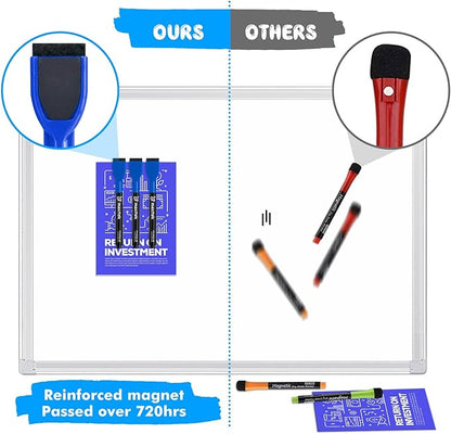 maxtek Dry Erase Markers - 6 Count Blue Magnetic Dry Erase Markers Fine Tip with Eraser, Low Odor Whiteboard Markers for Calendar Boards