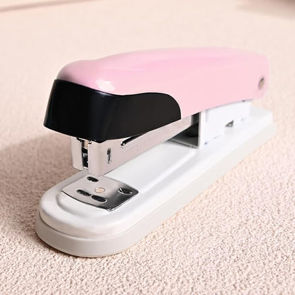 Temiary Stapler, Desktop Metal Staplers with 2000 Standard Staples, 25 Sheet Capacity, One Finger Stapling, Jam Free, No Effort Staplers for Classroom, Office or Desk (Pink)