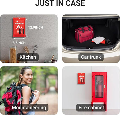Lancryen 2025 Emergency Fire Blanket, Fire Extinguisher Blanket, Fire Suppression Fabric Flame Retardant Towel Flame Safety Cloth for Home, Kitchen, School, Grill, Car, Office, Warehouse(40” x 40”)