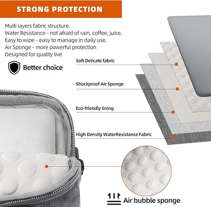 KINGSLONG 14 inch Laptop Bag with Shoulder Strap, Messenger Bag,Slim Computer Carrying Case Notebook Handbag for Men Women Fit for Acer Asus Lenovo HP Toshiba, Gray