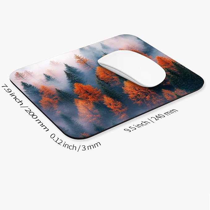 Square Mouse Pad Forests,Personalized Premium-Textured Custom Mouse Mat Design,Washable Mousepad Lycra Cloth,Non-Slip Rubber Base Computer Mouse Pads for Wireless Mouse