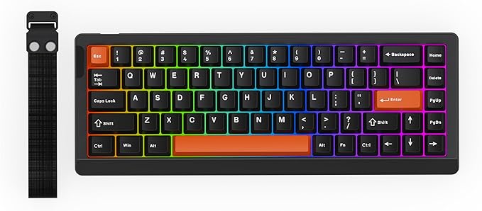 EPOMAKER HE68 Lite Hall Effect Gaming Keyboard, 8k Polling & 128K Scan Rate, 0.005mm Adjustable Trigger, 0.125ms Latency, 5-Layer Sound-Dampened, Snap Key, SOCD, A-RGB, Wired, Mac Software (Black Red)