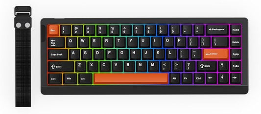 EPOMAKER HE68 Lite Hall Effect Gaming Keyboard, 8k Polling & 128K Scan Rate, 0.005mm Adjustable Trigger, 0.125ms Latency, 5-Layer Sound-Dampened, Snap Key, SOCD, A-RGB, Wired, Mac Software (Black Red)