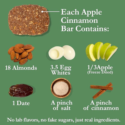 CuraBar Protein Bars – Apple Cinnamon, 17g Protein, Low Carb, Gluten Free, Dairy Free, Healthy Snack, Seed Oil Free, No Artificial Ingredients, 12 Count
