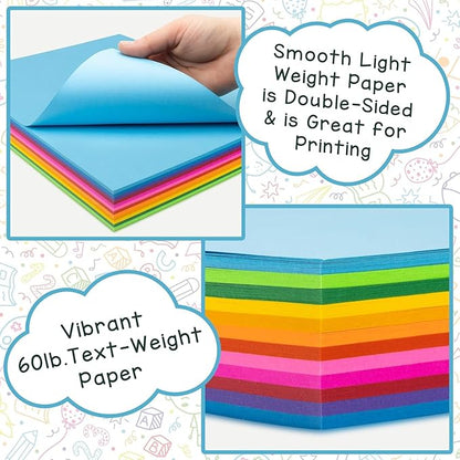 Hygloss 90 Sheets Holiday Christmas Colored Paper - 8.5x11-Inch Red and Green Letter Size Color Copy Paper - 24 lb/ 89 GSM, Acid-Free, Fade-Resistant