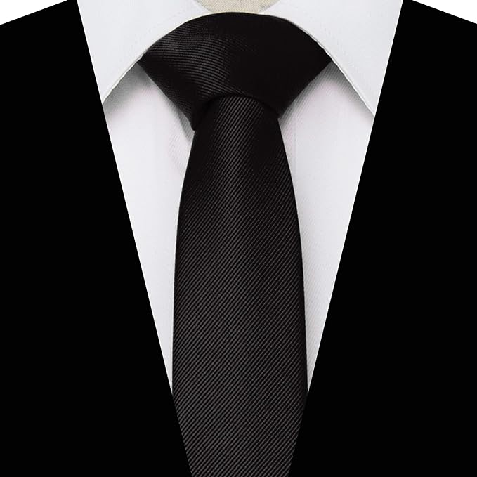 RBOCOTT 2.4" Solid Color Skinny Tie for Men Slim Necktie(6cm)