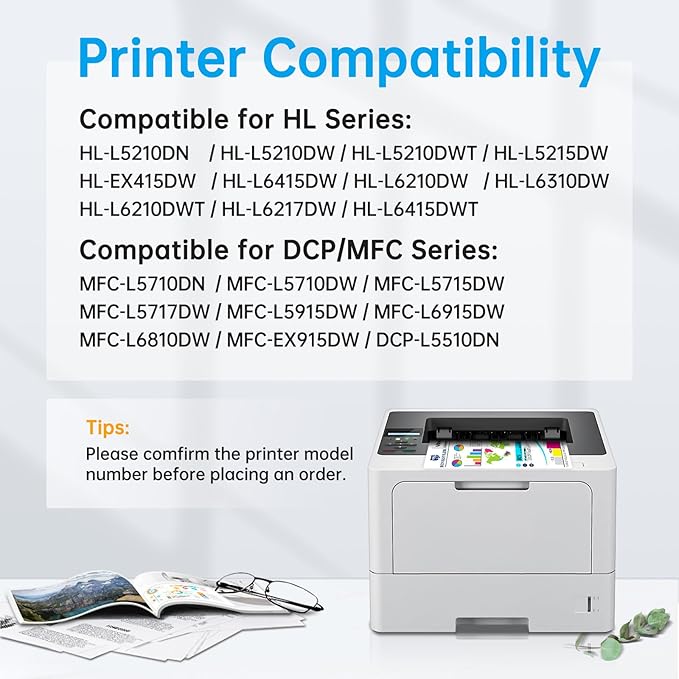 4-Pack TN920 TN920XL Toner for Brother Printer HL-L6210DWT HL-L5710DN HL-L5210DW High Yield (4X Black)
