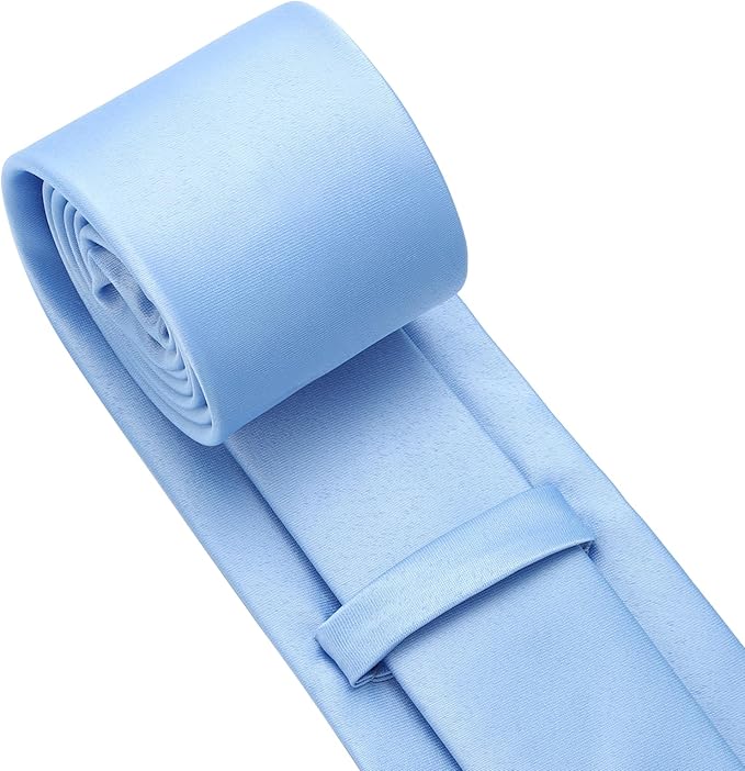 PenSee Men's Tie Set Solid Pure Color 3.15" (8CM) Classic Formal Plain Necktie and Pocket Square Set For Men