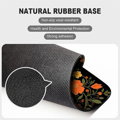 Square Mouse Pad Crow Flower, Personalized Premium-Textured Custom Mouse Mat Design, Washable Mousepad Cloth, Non-Slip Rubber Base Computer Mouse Pads for Wireless Mouse
