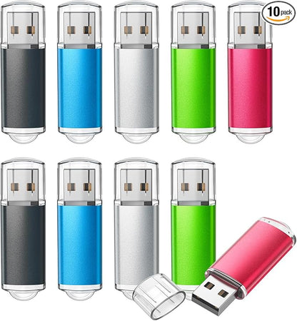 TOPESEL 16GB 10 Pack USB Flash Drive Flash Drive 2.0 Memory Stick Fold Storage Thumb Stick Jump Drive Pen Swivel Design for PC laptops, Tablets, TVs, car Audio (5 Mixed Colors)