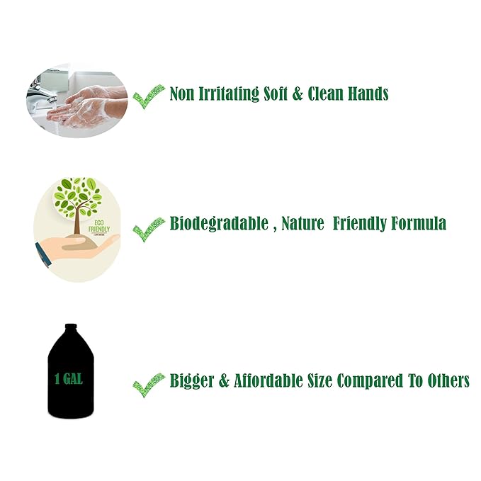 GreenFist Foaming Hand Soap Refills Jug Coconut Scent Foam Refill Made in USA, 128 ounce (1 Gallon)