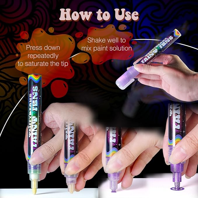 trippydraws 30 Premium Acrylic Paint Markers for Adults, Teens & Kids, Vibrant Paint Pens w/Trippy Carry Case, Smooth, Non-Toxic, Quick-Dry Colors for Scrapbooking, Drawing & Journaling Projects