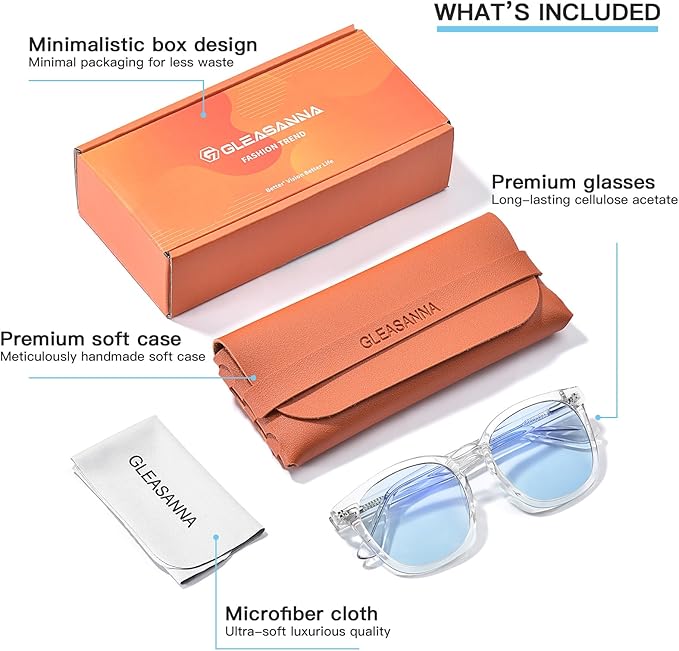 99.9% Blue Light Blocking Glasses For Men Women Anti-Fatigue Computer Gaming Sleep Glasses Reduce Eye Strain