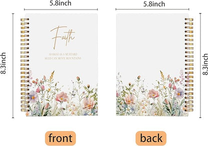 Faith Can Move Mountains Christian Notebook Journal - Inspirational Christian Gifts for Women, Bible Journal Notebooks for Note Taking, Bible Journaling Notebook, Spiral Notebook 5.5x8.3